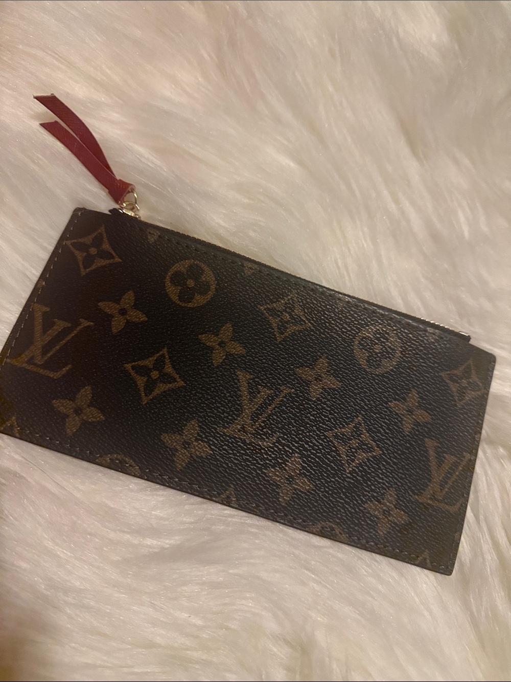Louis Vuitton Monogram Card Holder with Red Pull Tab